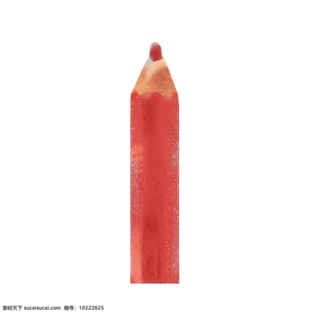 文具用品 红色 铅笔 儿童文具用品 带橡皮的铅笔 卡通手绘 学习用具 红色铅笔