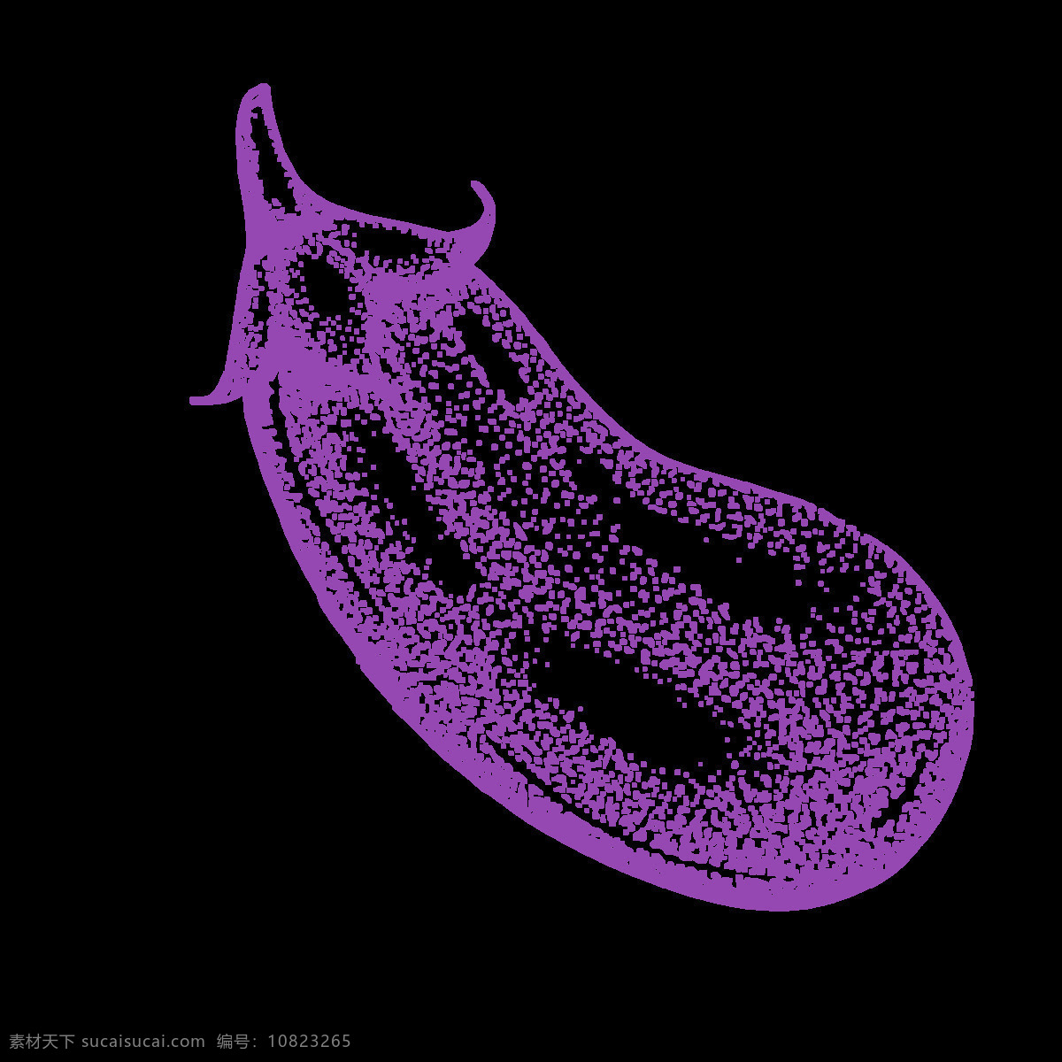 手绘 茄子 透明 蔬菜 png素材 逼真 简约 免扣素材 紫色