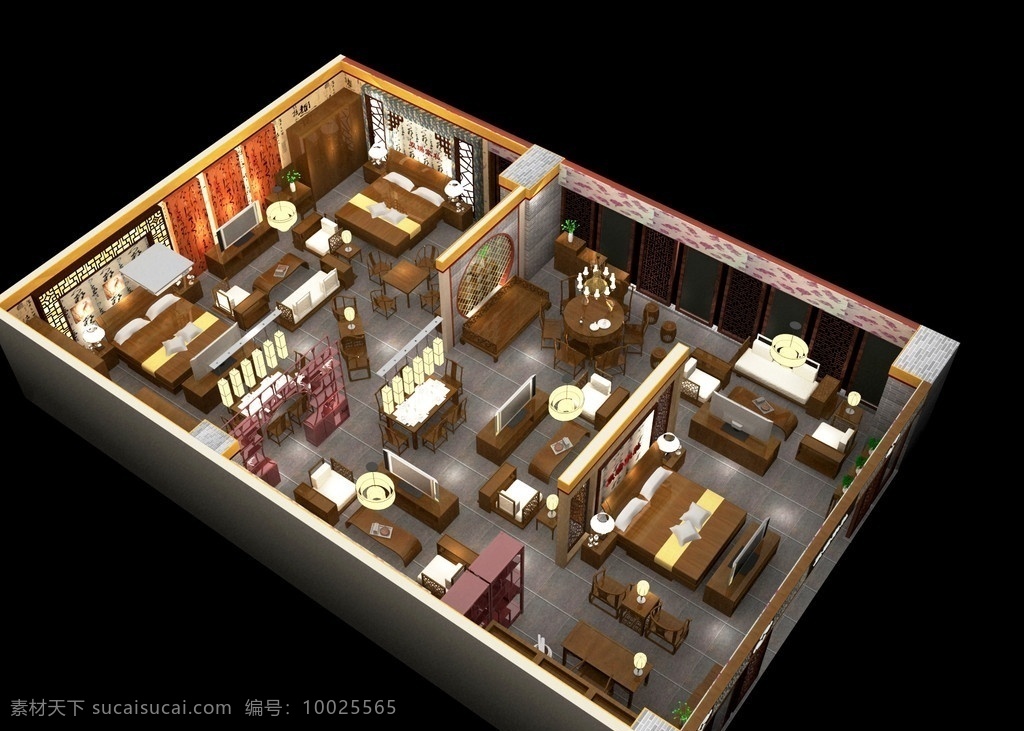 红木家具卖场 家具展厅 沙发 展厅 3d设计模型 展示模型 源文件库 3d 源文件 max