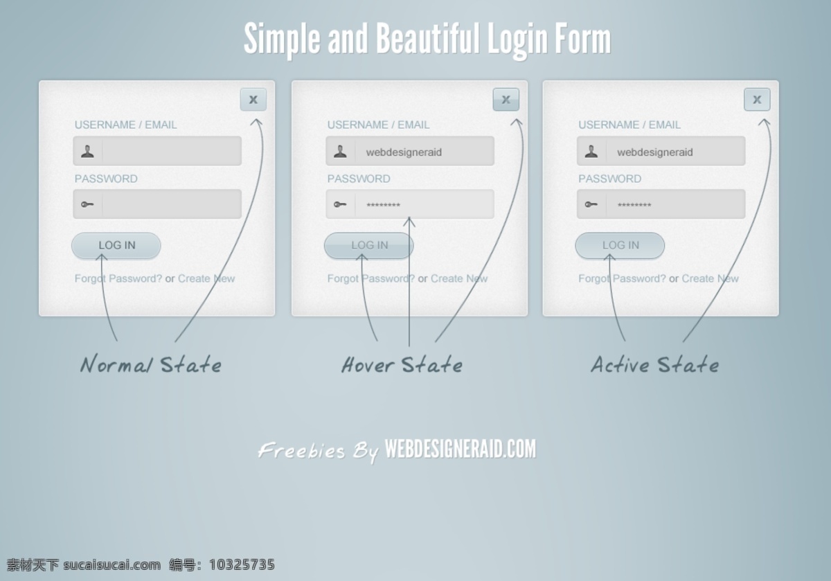 悬停 状态 干净 登录 表单 在正常 web 创意 高分辨率 接口 蓝色的 免费 签 时尚的 现代的 独特的 原始的 质量 新鲜的 设计新的 清洁 hd 元素 用户界面 ui元素 详细的 形式 箱 用户界面元素 矢量图
