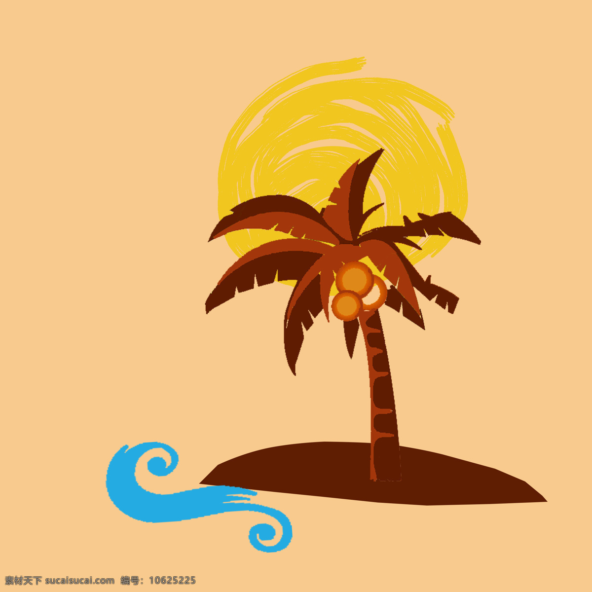 椰子树 标志设计 logo 标志 黄色 树木