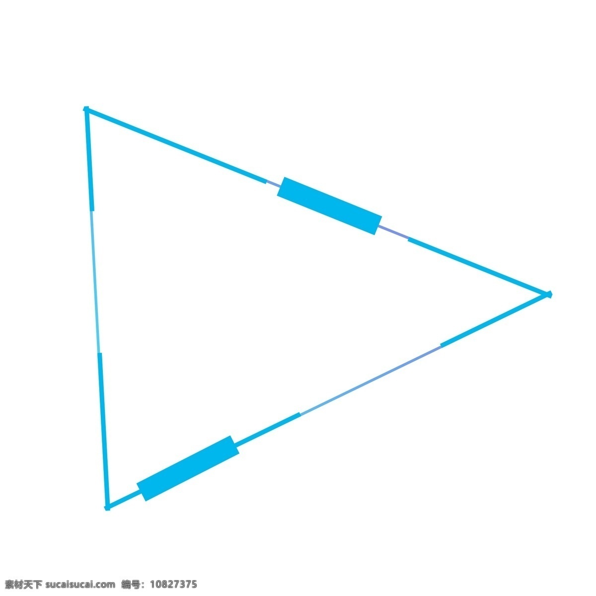 手绘 蓝色 三角形 装饰 边框 卡通手绘 水彩 创意 几何图形 不规则图形 电商促销 商务
