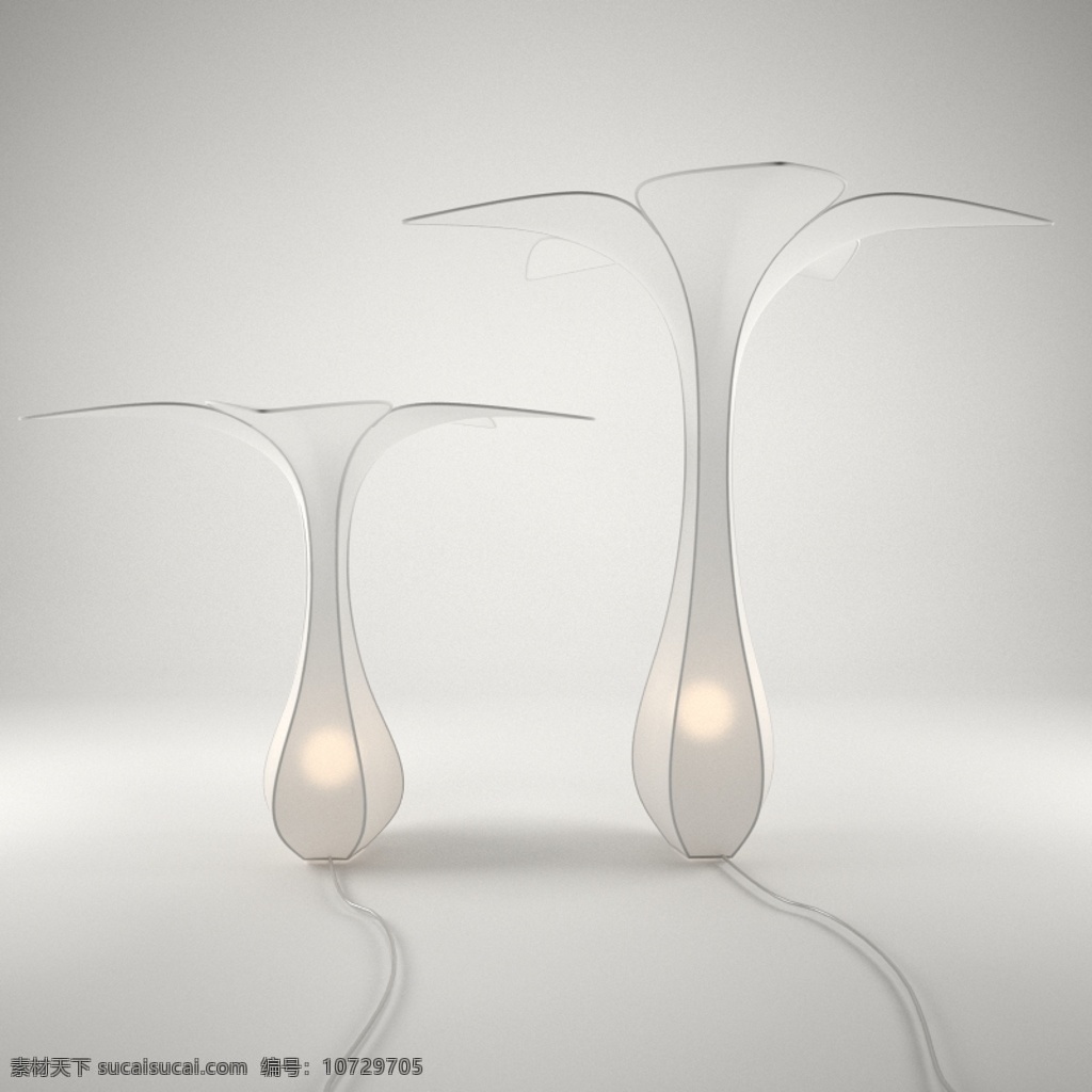 喇叭花 小 台灯 桌面 3d 模型 模型素材 高端模型 创意led灯