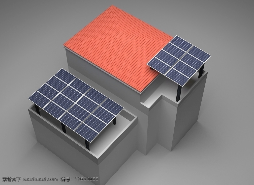 太阳能电池板 光伏发电 太阳能发电 多晶硅能源 节能环保 绿色能源 逆变室方阵 清洁能源 光电转换 电力设备 3d设计