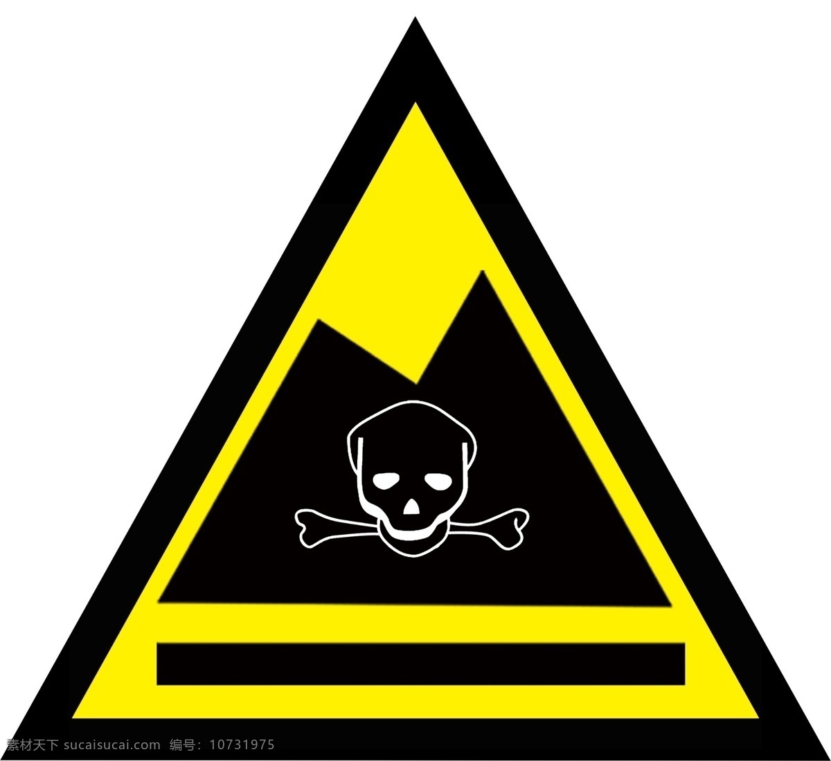 危险固废标牌 危险 固废 三角牌 黄色 标志图标 公共标识标志