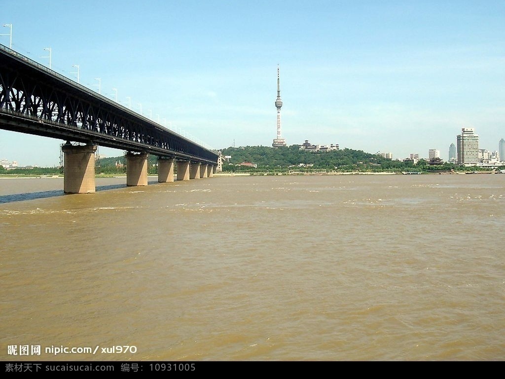 武汉长江大桥 自然景观 自然风景 武汉风景 摄影图库