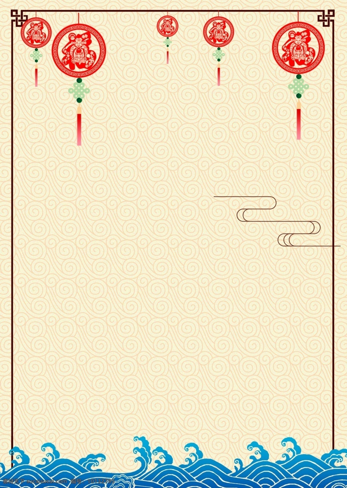 中国 风 复古 红色 新年 背景 边框 喜庆 背景图 创意 古风 春节 灯笼 福字 春节背景 新年素材 通用背景 psd背景 促销背景