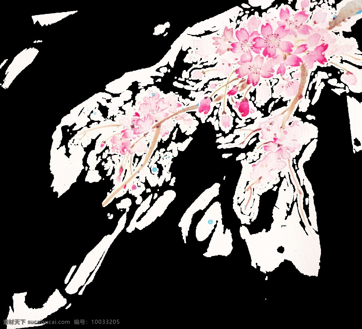 粉红色 樱花 花枝 鲜花 春天 装饰图案 装饰 设计素材 开花 樱桃树 盛开 花开花落 春的背景