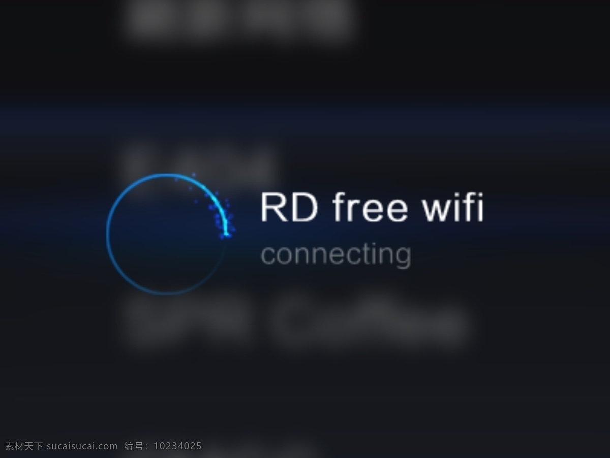 wifi 连接 界面 分层 ui界面设计 圆形 进度条 荧光 蓝色光圈 黑色