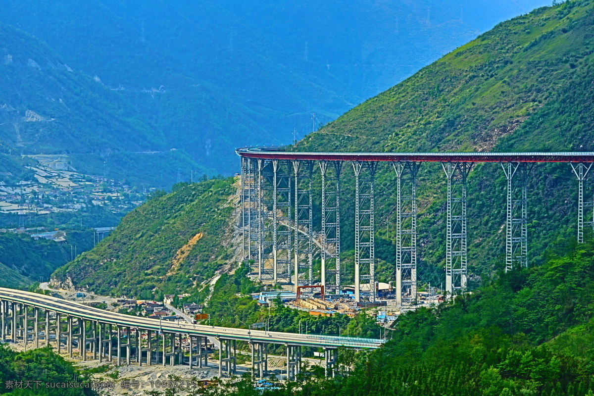 盘旋 四川省 雅安至西昌 高速公路 钢结构大桥 雅西高速 国内旅游 旅游摄影