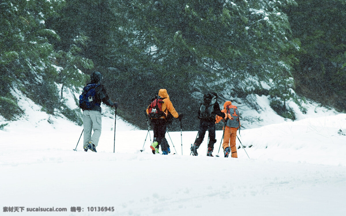 雪地 行走 山脚下 山边 滑雪 休闲运动 休闲人物 日常生活 人物图库