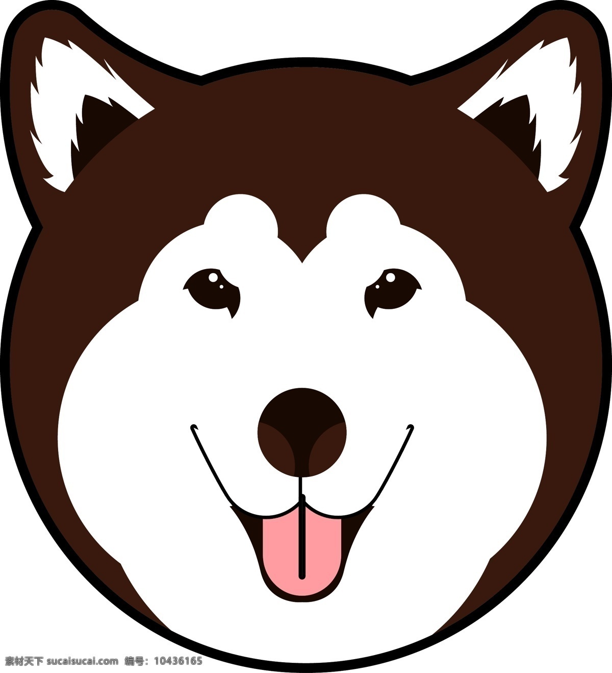 阿拉斯加图标 狗 阿拉斯加 黑白卡通 动物 哈士奇 动物图标 图标 可爱 卡通动物 头像