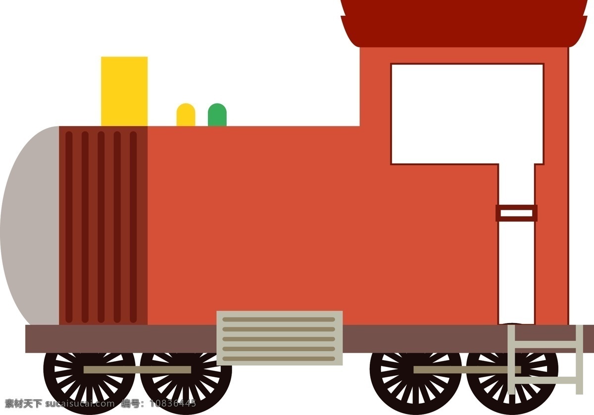 橙色 复古 火车 插画 卡通火车 小火车 古典 铁路 橙色火车插画 复古火车 蒸汽火车 小车厢 车轮子 燃煤火车