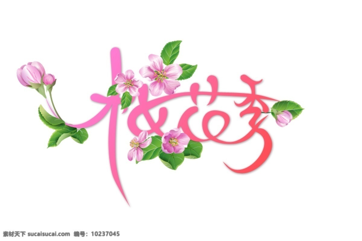 樱花季 字体 banner 白色