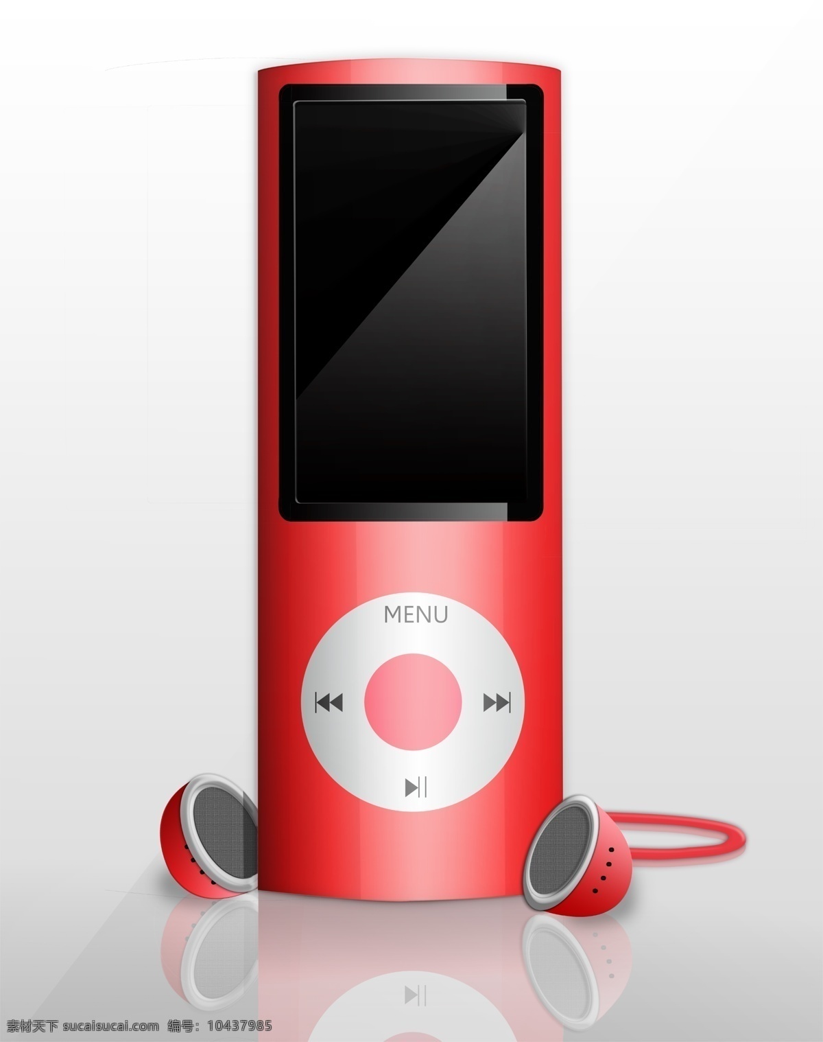 苹果 ipod 红色 mp4 mp3 电子产品 手绘设计制作 分层 白色