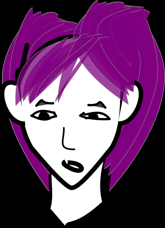 紫色 头发 女孩 卡通 动漫 头 女人 插画集