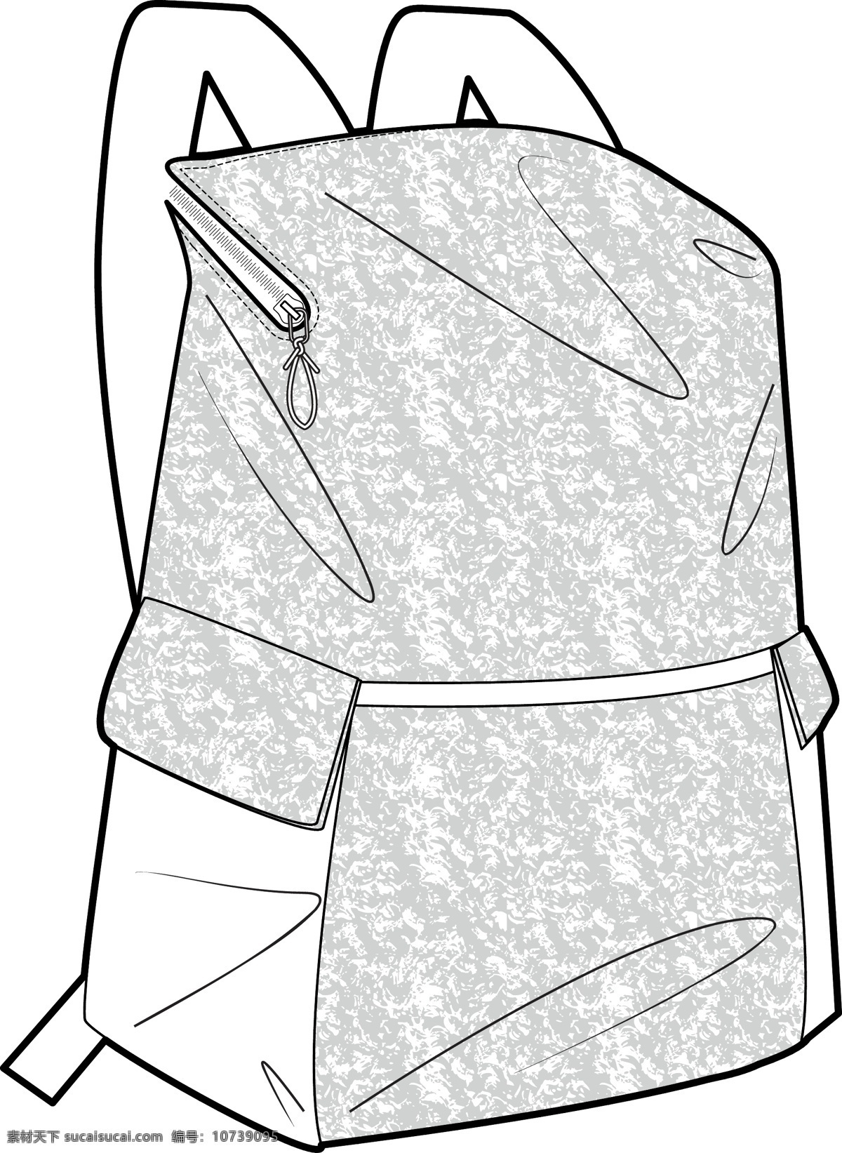 双肩包 背包 男包 女包ai 设计稿 线稿 休闲 口袋 欧美时尚 文化艺术 绘画书法