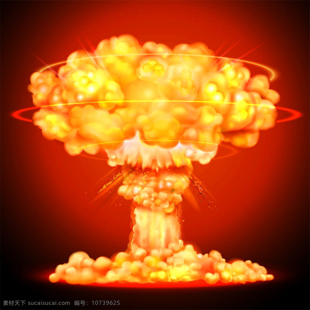 卡通 蘑菇云 爆炸图标 火焰 核爆炸 原子弹爆炸 核武器 爆炸漫画 底纹背景 底纹边框 矢量素材