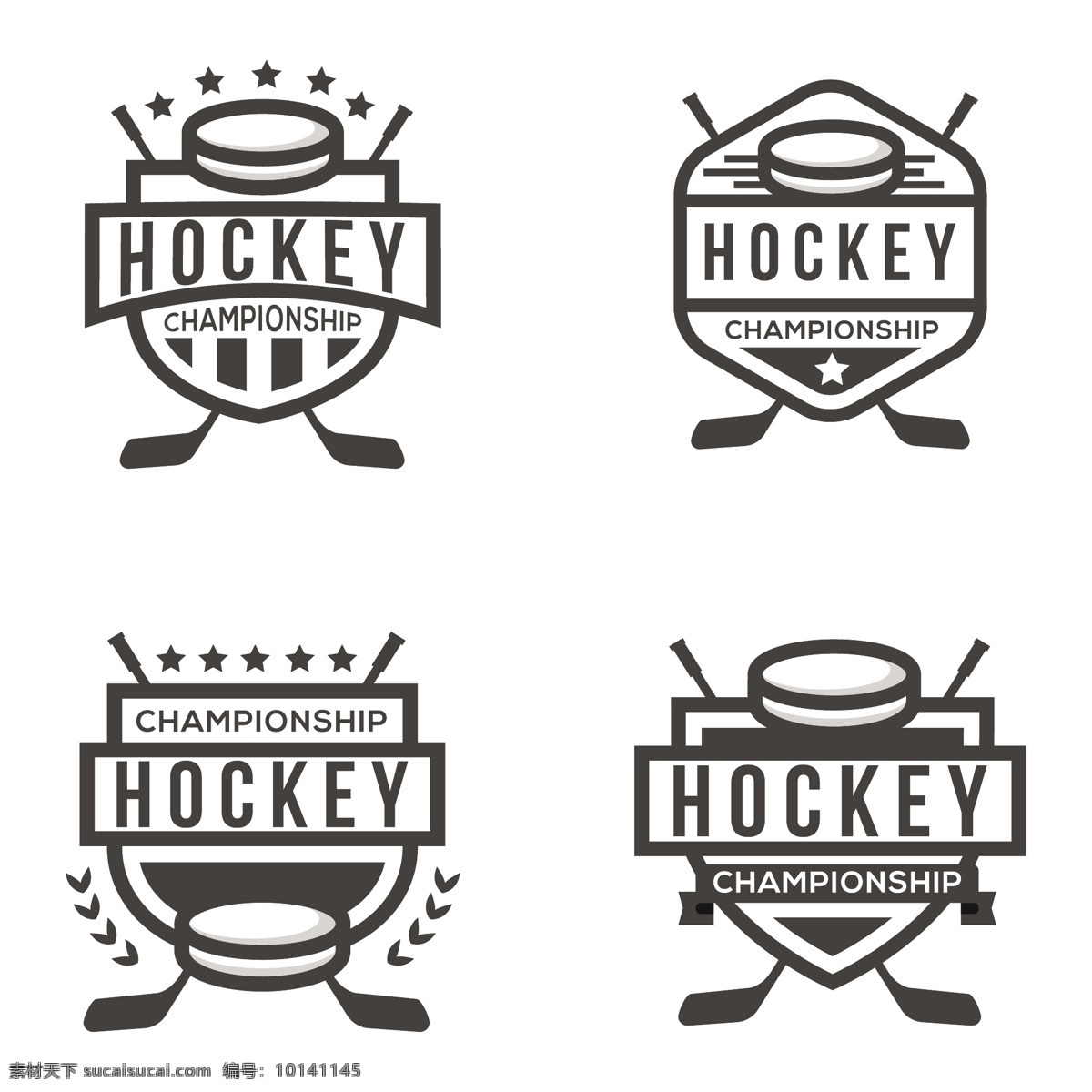 四 logotipos 曲棍球 标志 商业 体育 健身 健康 营销 形状 企业 公司 品牌 现代 运动 企业形象 培训 符号 身份