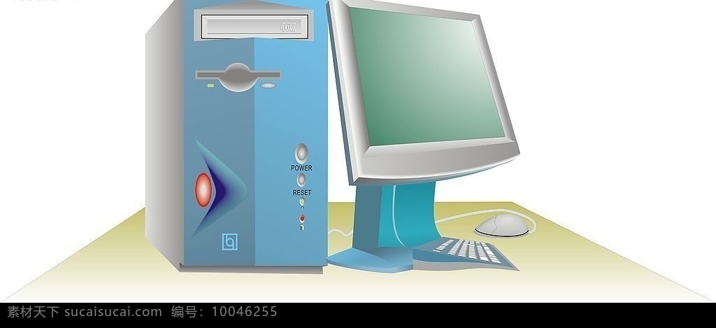 计算机 主机 显示器 键盘 鼠标 现代科技 通讯科技 矢量图库