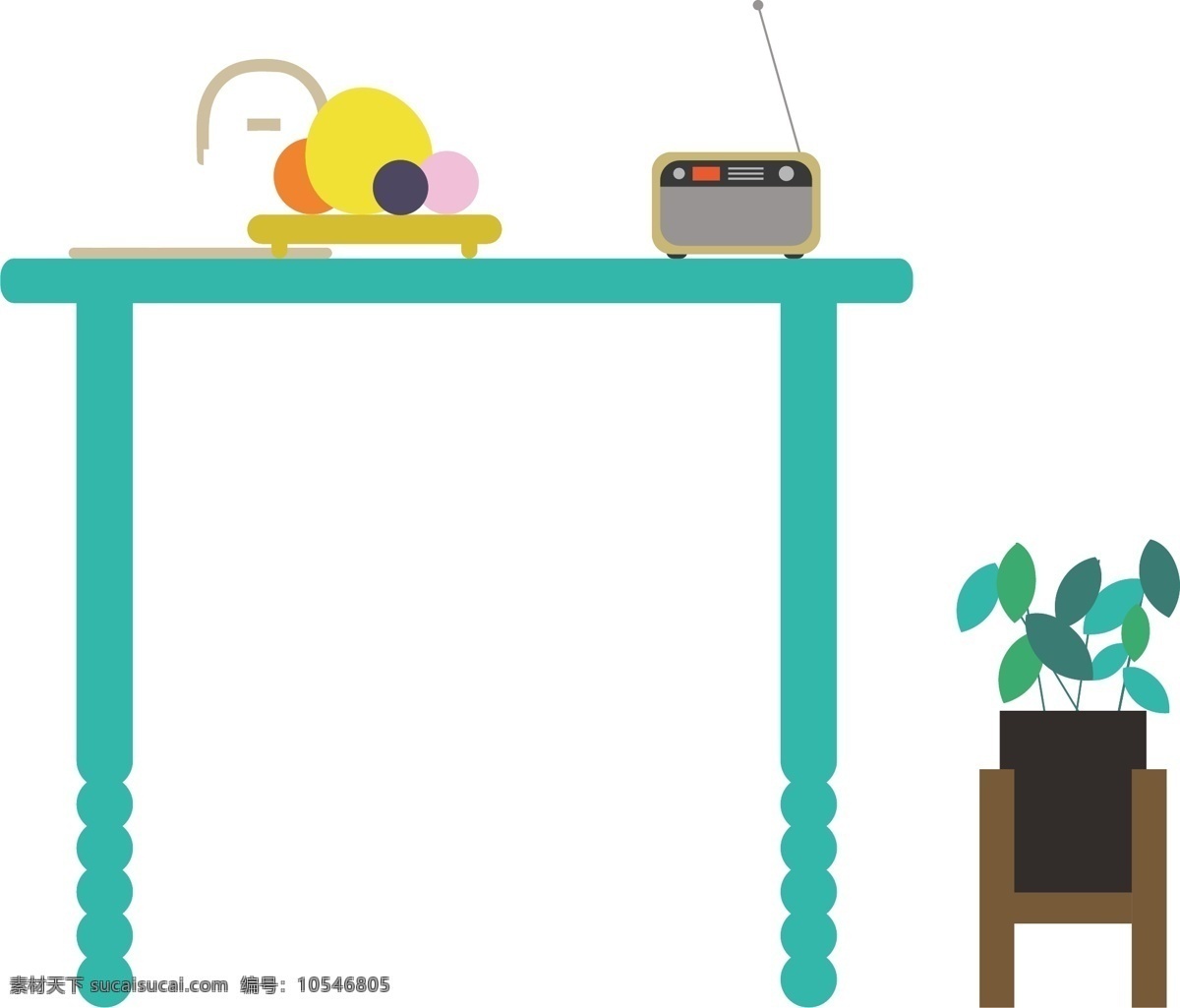 绿色 桌子 家具 插画 绿色的桌子 卡通插画 家具插画 日用家具 家庭家具 精美家具 绿色的家具
