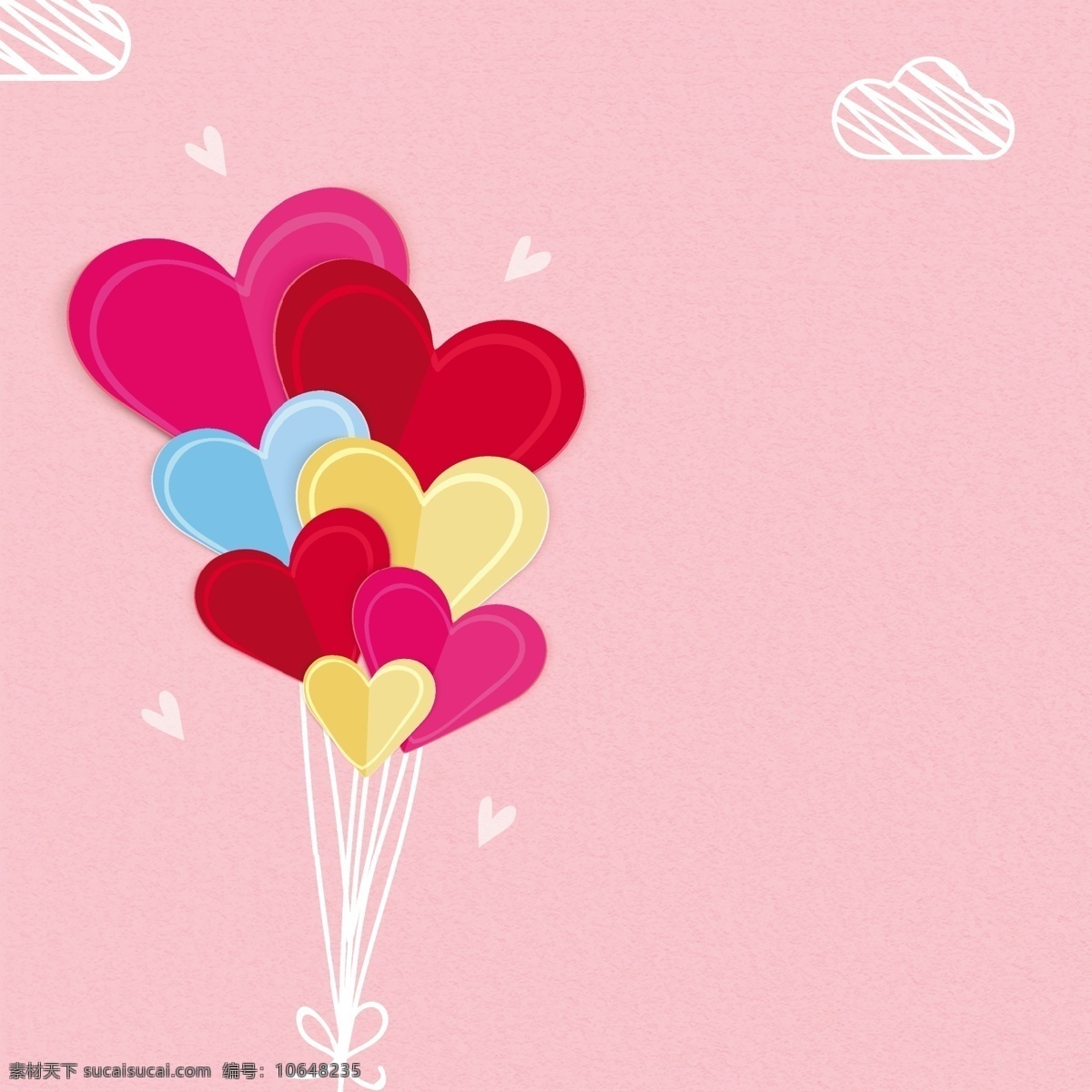 粉红色 背景 云和 气球 爱情 粉色 颜色 庆典 云彩 母亲节 母亲 装饰 多彩背景 妈妈 庆祝 爱情背景 白天 问候 背景颜色