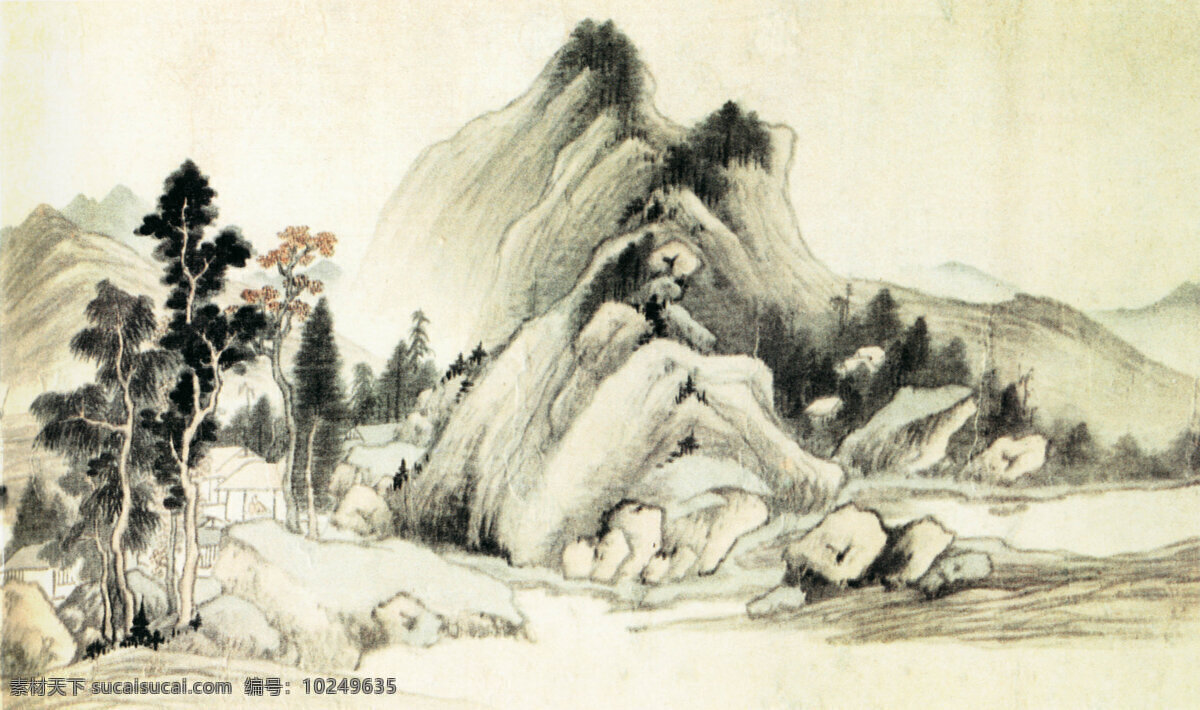 董其昌山水 州份 董其昌 山水 国画 文化艺术 绘画书法 国画山水 设计图库 300