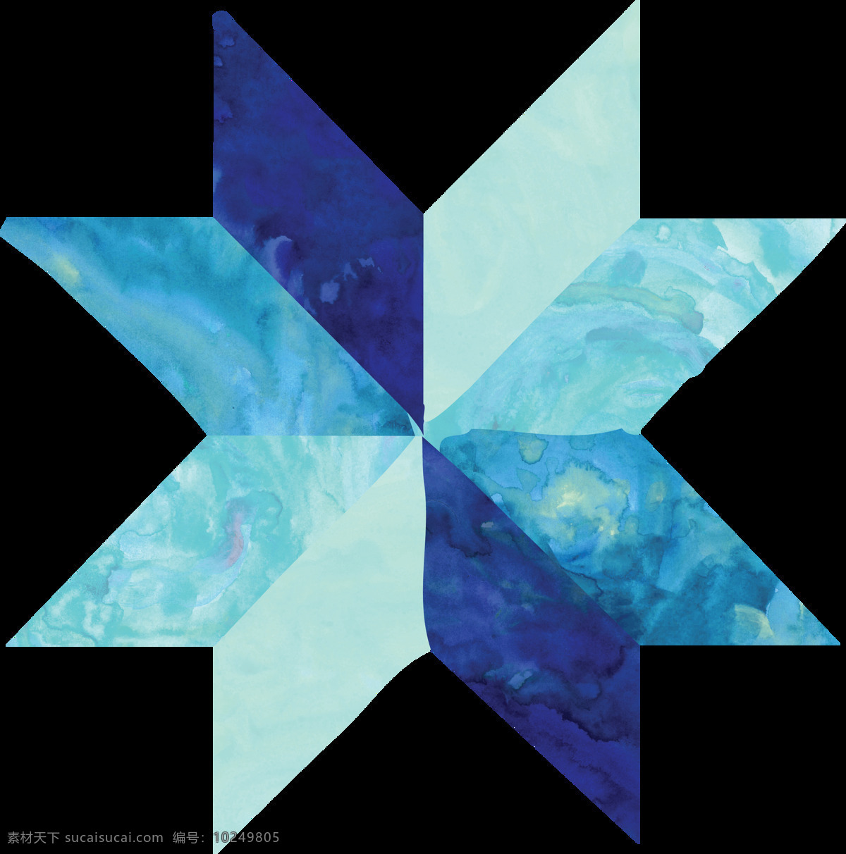蓝色 多边形 卡通 透明 水彩 免扣 手绘 透明素材 装饰 设计素材 淘宝素材 海报设计装饰 装饰图案