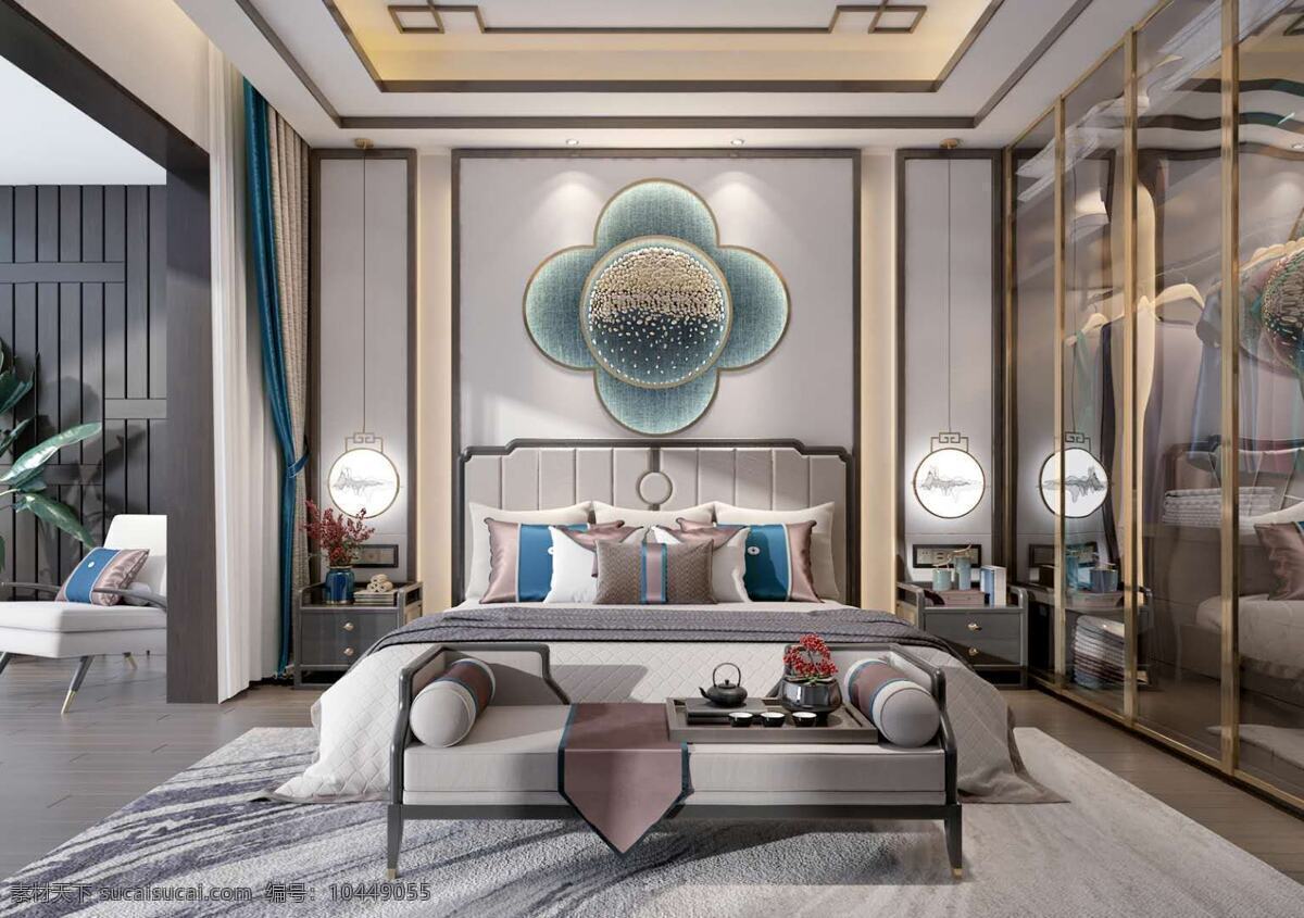 新中式 现代中式 家装 室内 高精 室内效果图 3d设计 3d作品