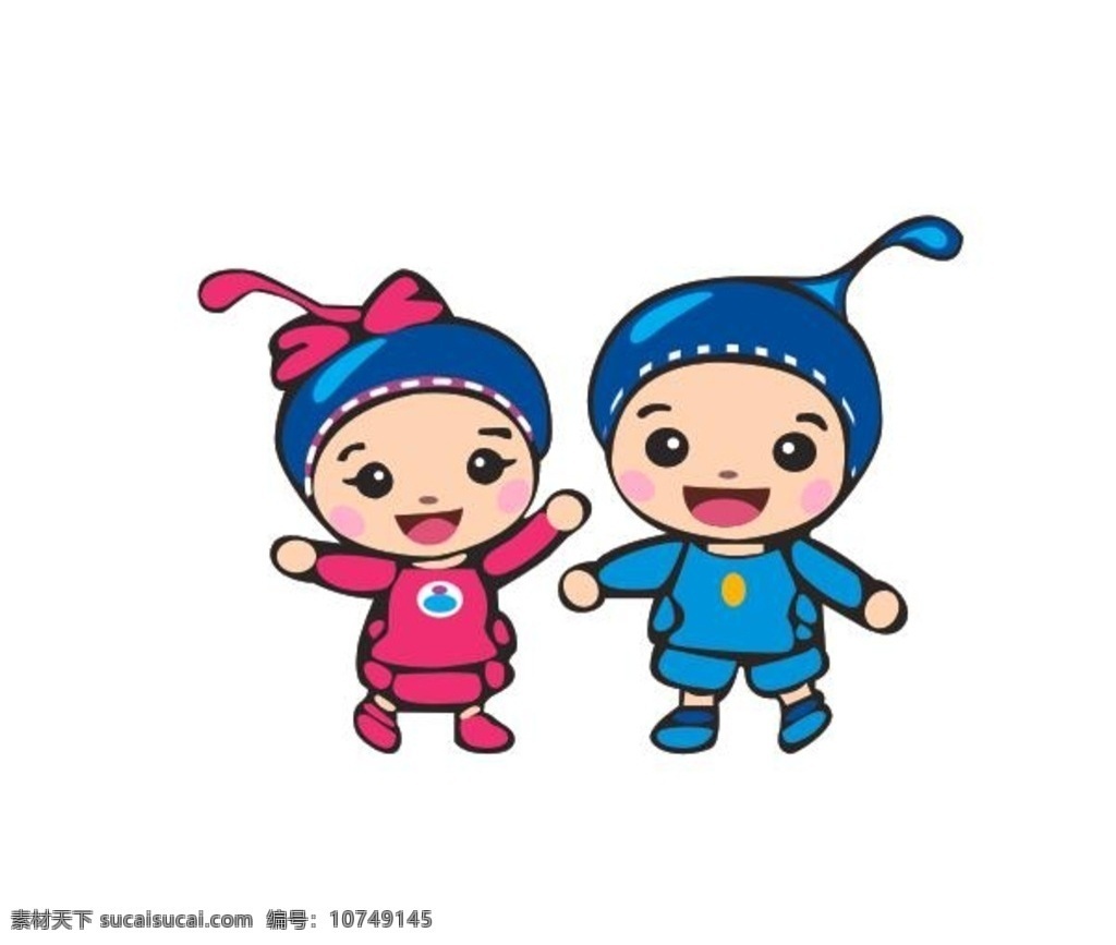 两小孩 卡通小孩 两个小孩 奇卡国际 t恤印花 卡通 小孩 动漫动画