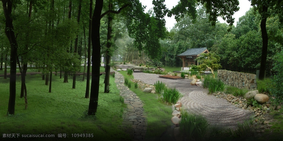 公园 景观图 自然 人视 景观 风景 石头 树木 森林 建筑 其他设计 环境设计 源文件
