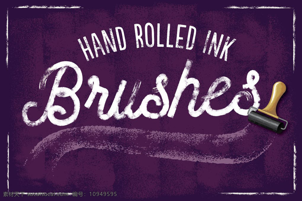 手绘 墨水 效果 笔刷 handrolledinkbrushes