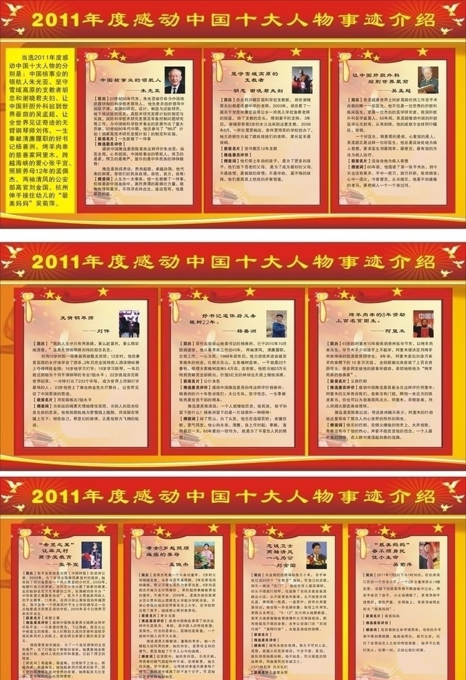 中国 十大 人物简介 红色背景 黄色背景 海报背景 矢量