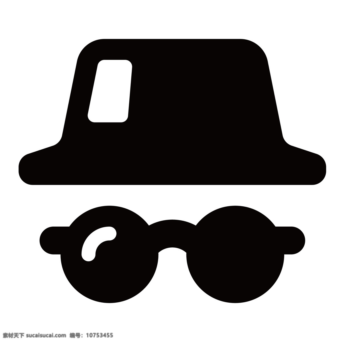 黑色 的卡 通 帽子 墨镜 眼镜 黑色图标 电子图标 网络图标 图标设计 科学图标