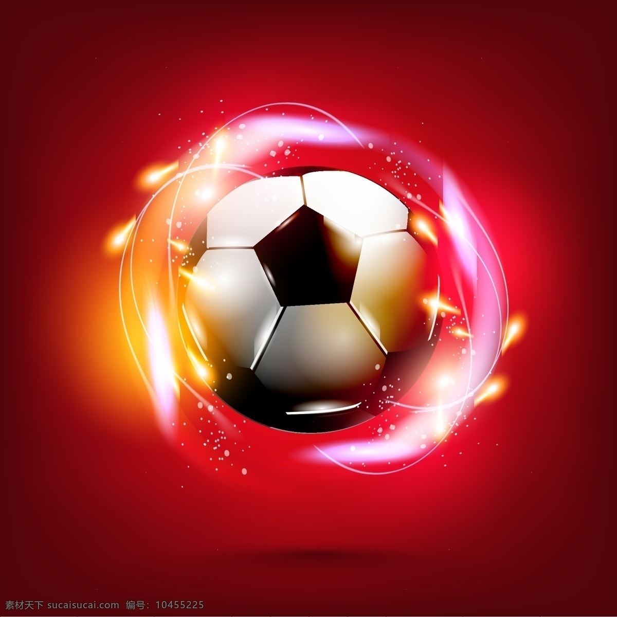 绚丽 火焰 足球 矢量 背景 红色背景开心 火焰足球 激情 狂欢 炫丽足球