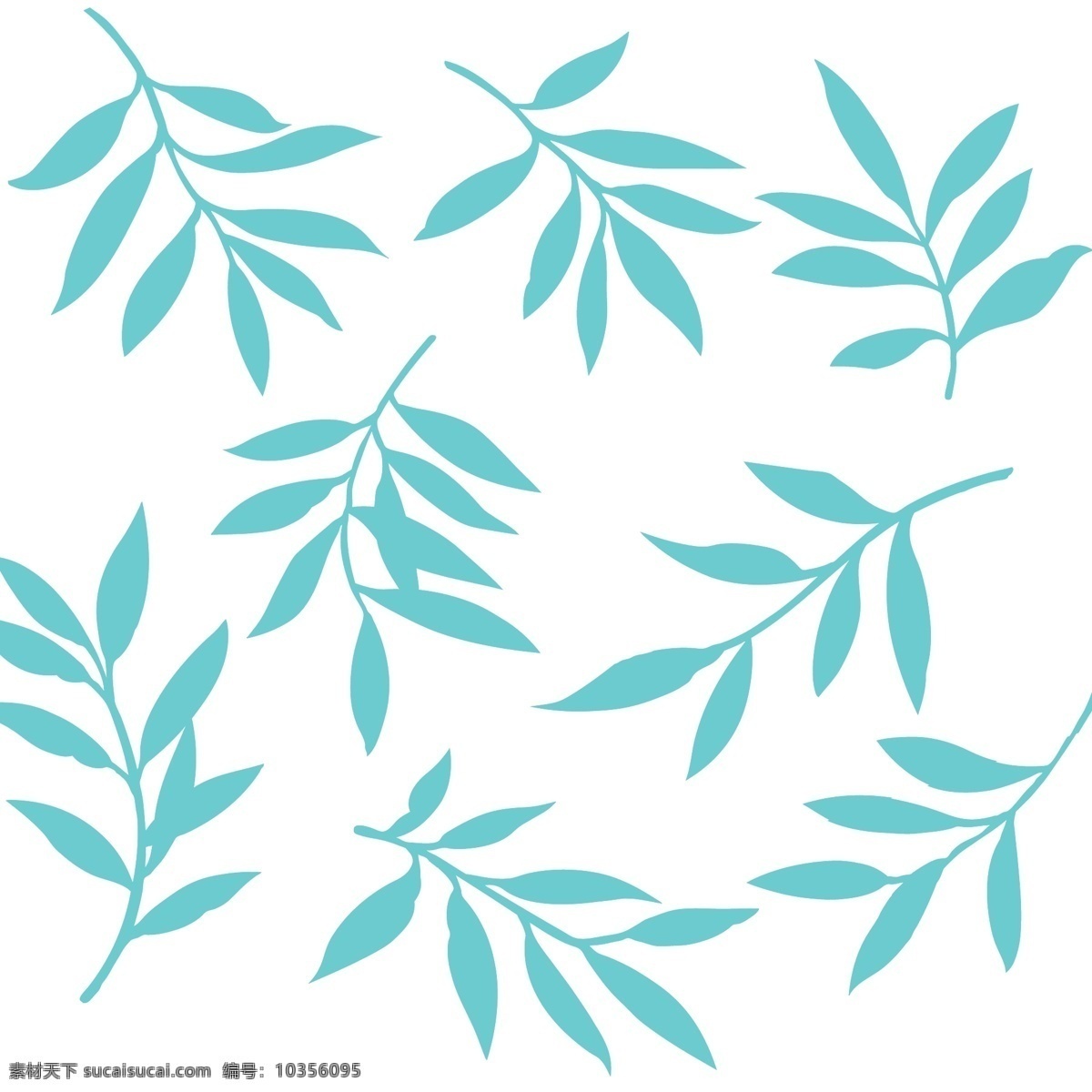 叶子 花纹 橄榄叶 蓝叶子 花纹花边 底纹边框 矢量