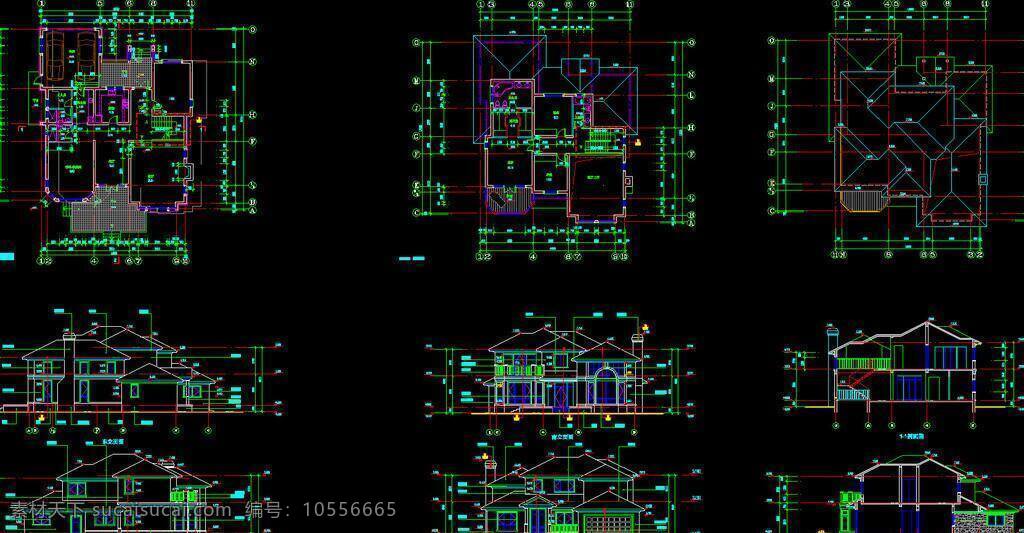 cad 别墅 公馆 环境设计 建筑设计 立面图 平面图 剖面图 施工图 室内设计 一套别墅施工 dwg 图纸 装修 装饰 私宅 别业 别墅图纸大全 源文件 cad素材 室内图纸