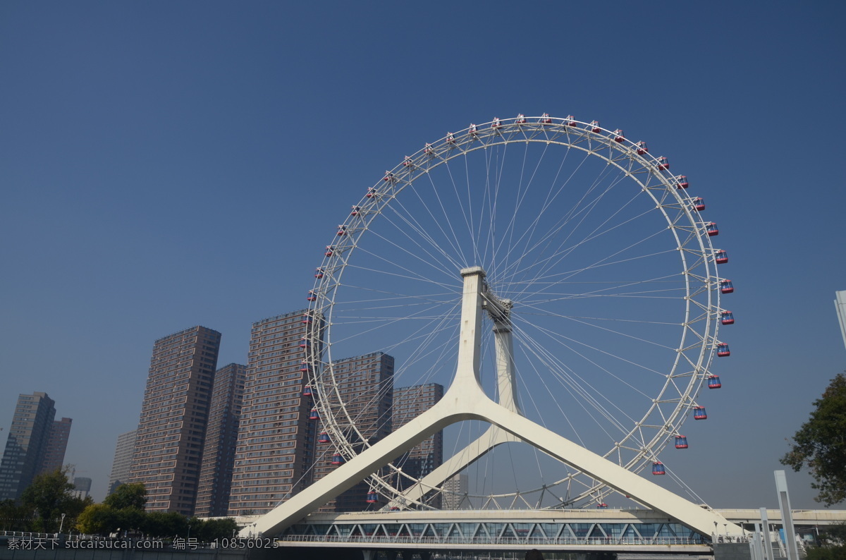 天津之眼 天津 摩天轮 风景 桥 蓝天 游乐 建筑摄影 建筑园林