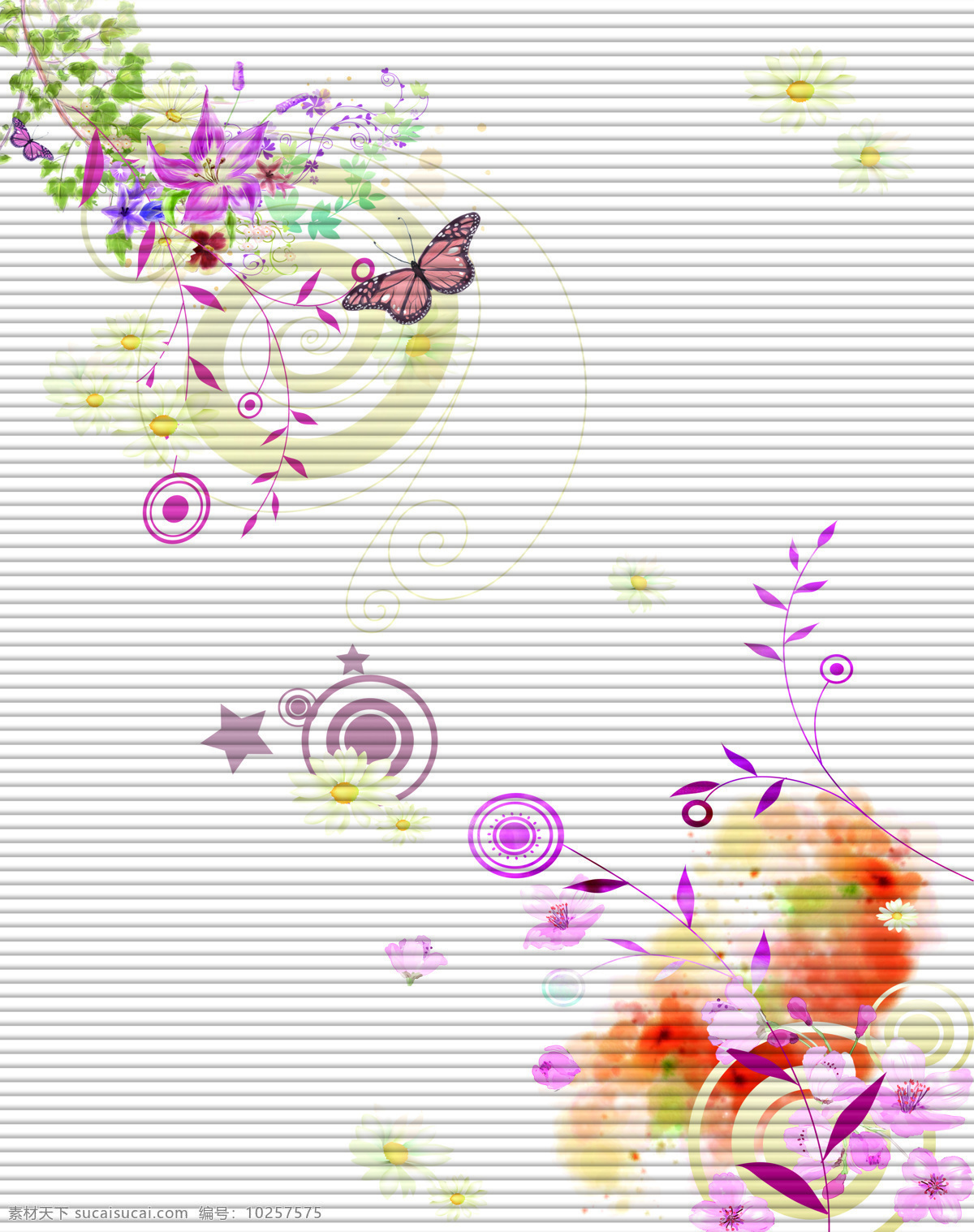 中式 彩绘 花边 蝴蝶 移门 画 效果图 移门画