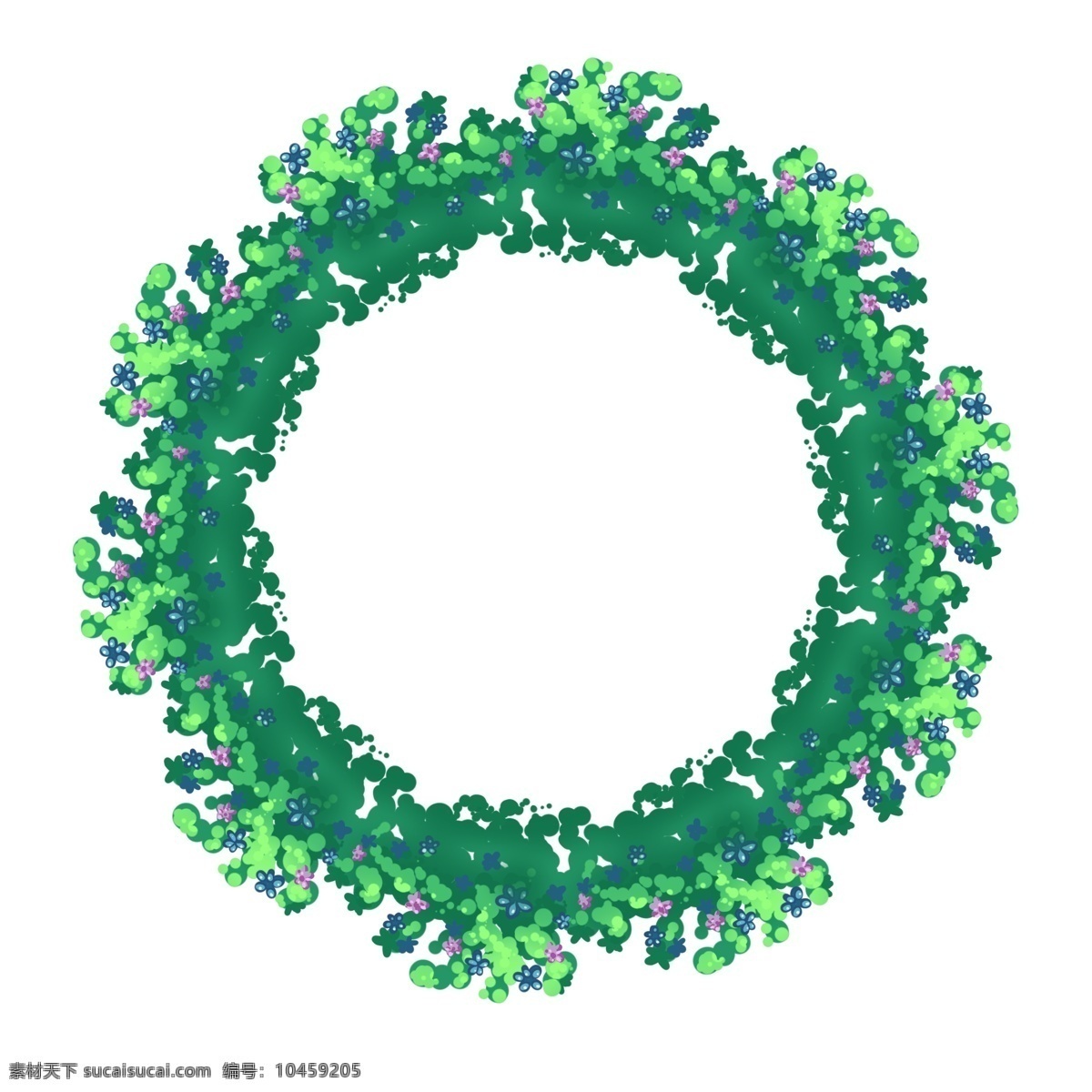 圆形 花环 装饰 插画 圆形花环 漂亮的花环 小花花环 叶子花环 花环装饰 花环插画 绿色的花环