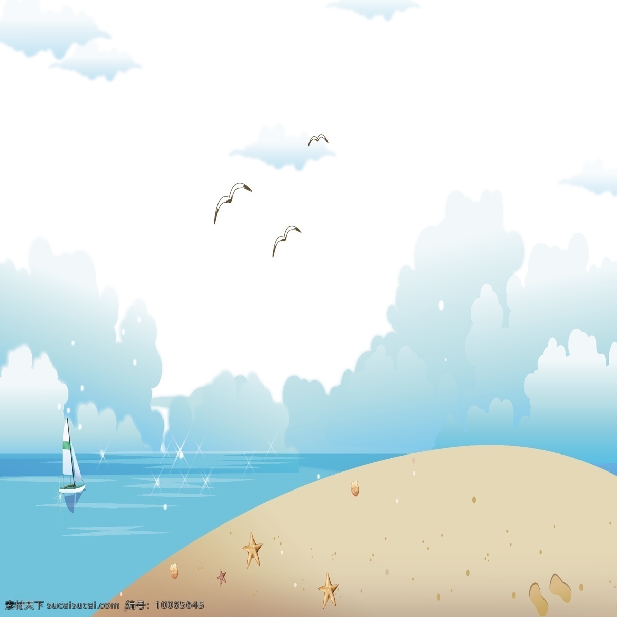卡通 手绘 沙滩 简单 风格 海洋 派对 海滩 假日 创意 图形 画报 旅游