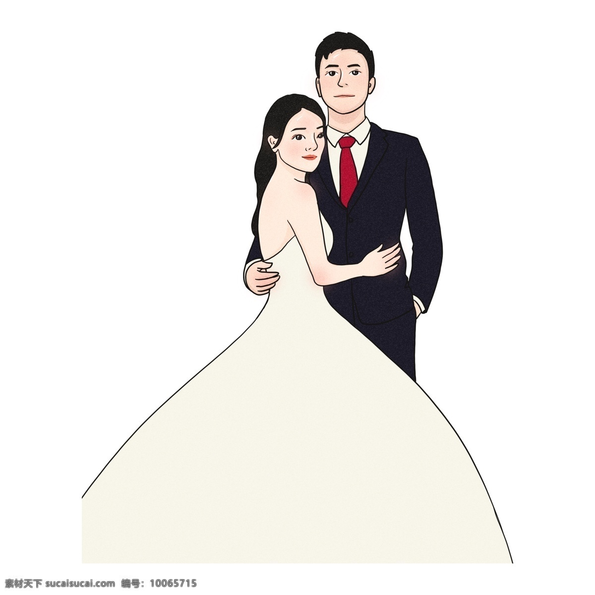 卡通 婚礼 新娘 新郎 人物 装饰 中国女孩 结婚元素 浪漫