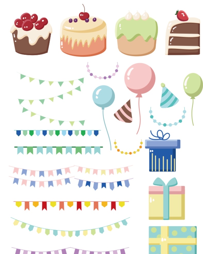 生日素材图片 通 食物 生日 蛋糕 蜡烛 水果 卡通蛋糕 手绘礼物盒 生日帽 生日蛋糕 生日素材 生日卡通素材 手绘素材