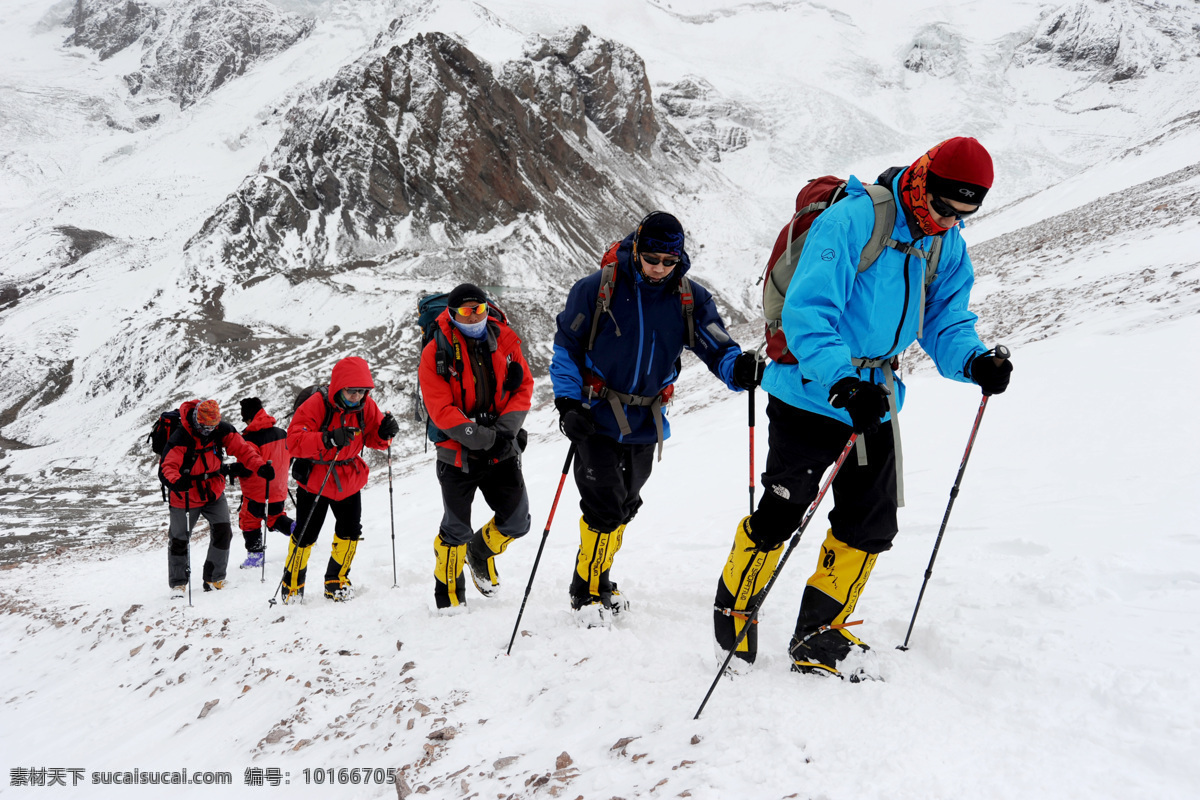 攀登雪山 雪山 高山 壮丽 体育 运动 挑战 极限 各色人物 文化艺术 体育运动