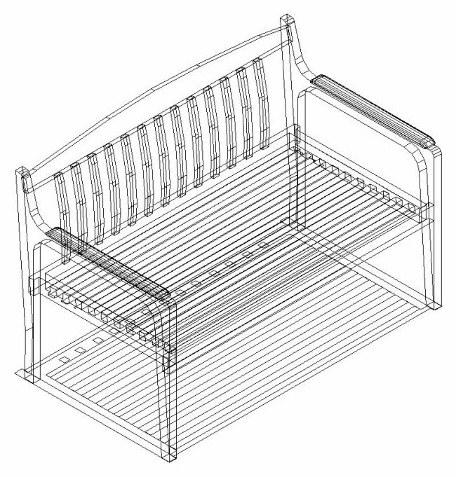 户外 长椅 3d cad 模型 三维 室内 装饰 装修 矢量 cad素材