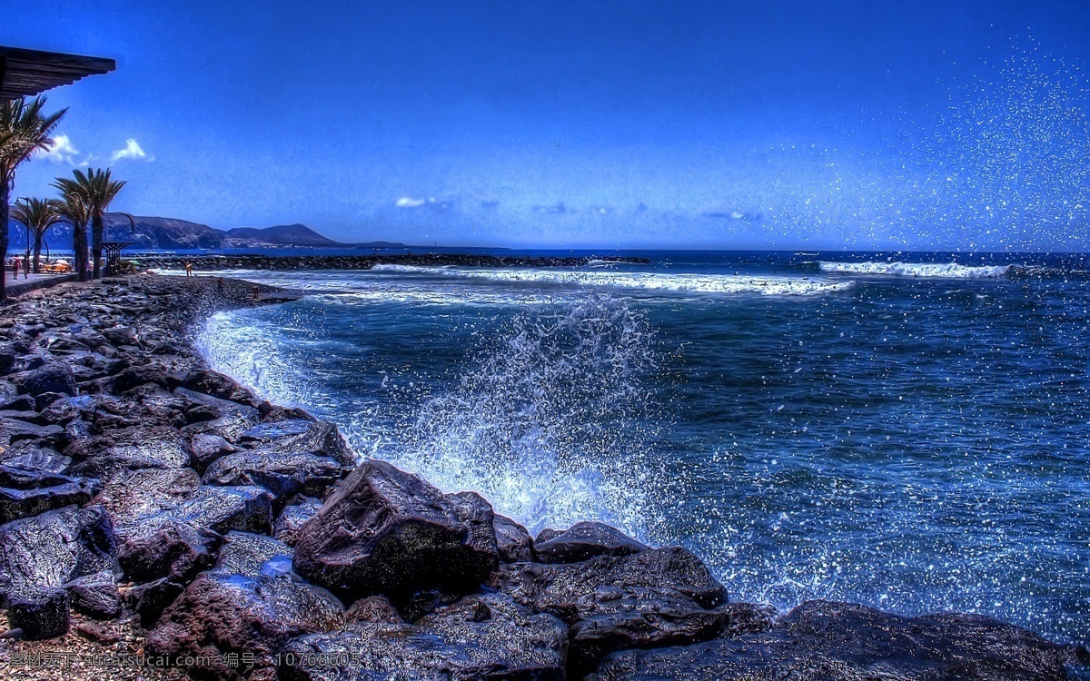 海浪 冲击 海岸 蓝色