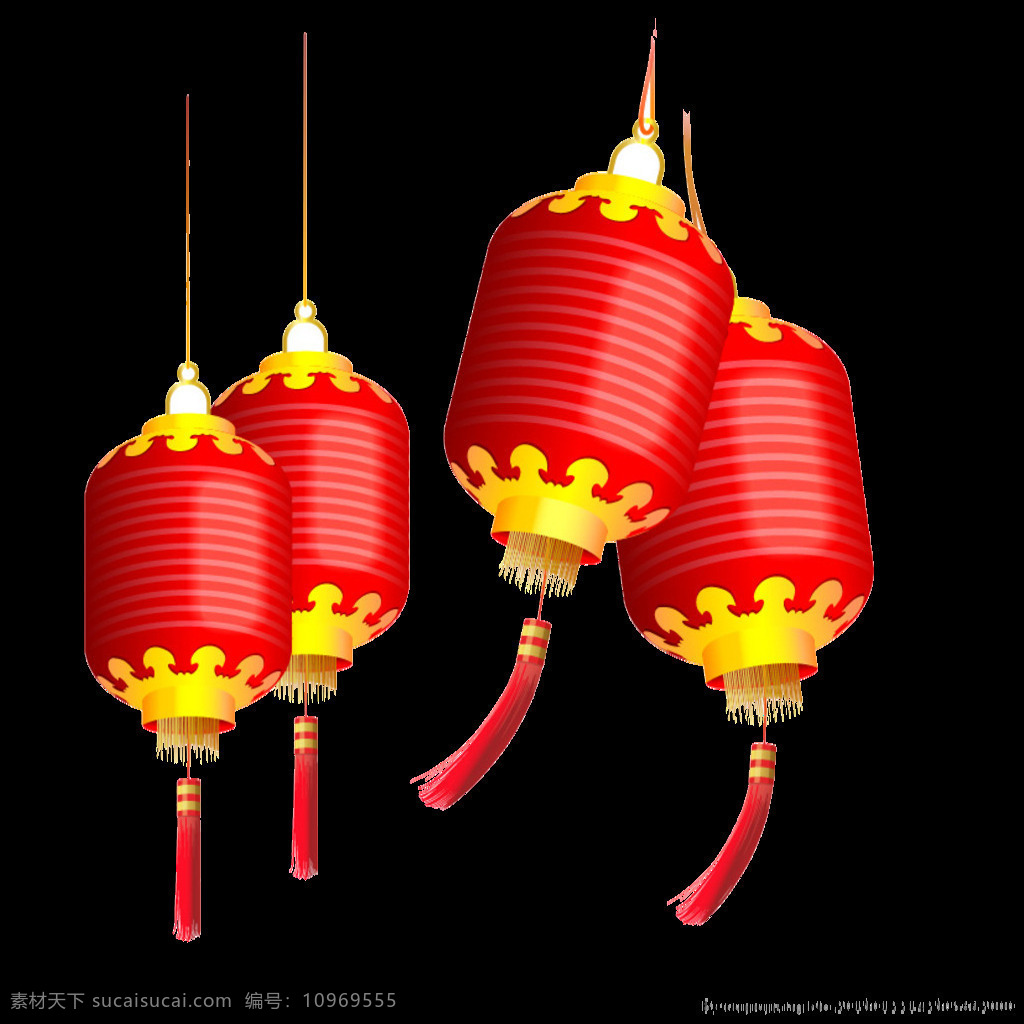 喜庆 红色 灯笼 欢度 新春 节日 元素 春节元素 红色灯笼 红色麦穗 黄色花纹 节日元素
