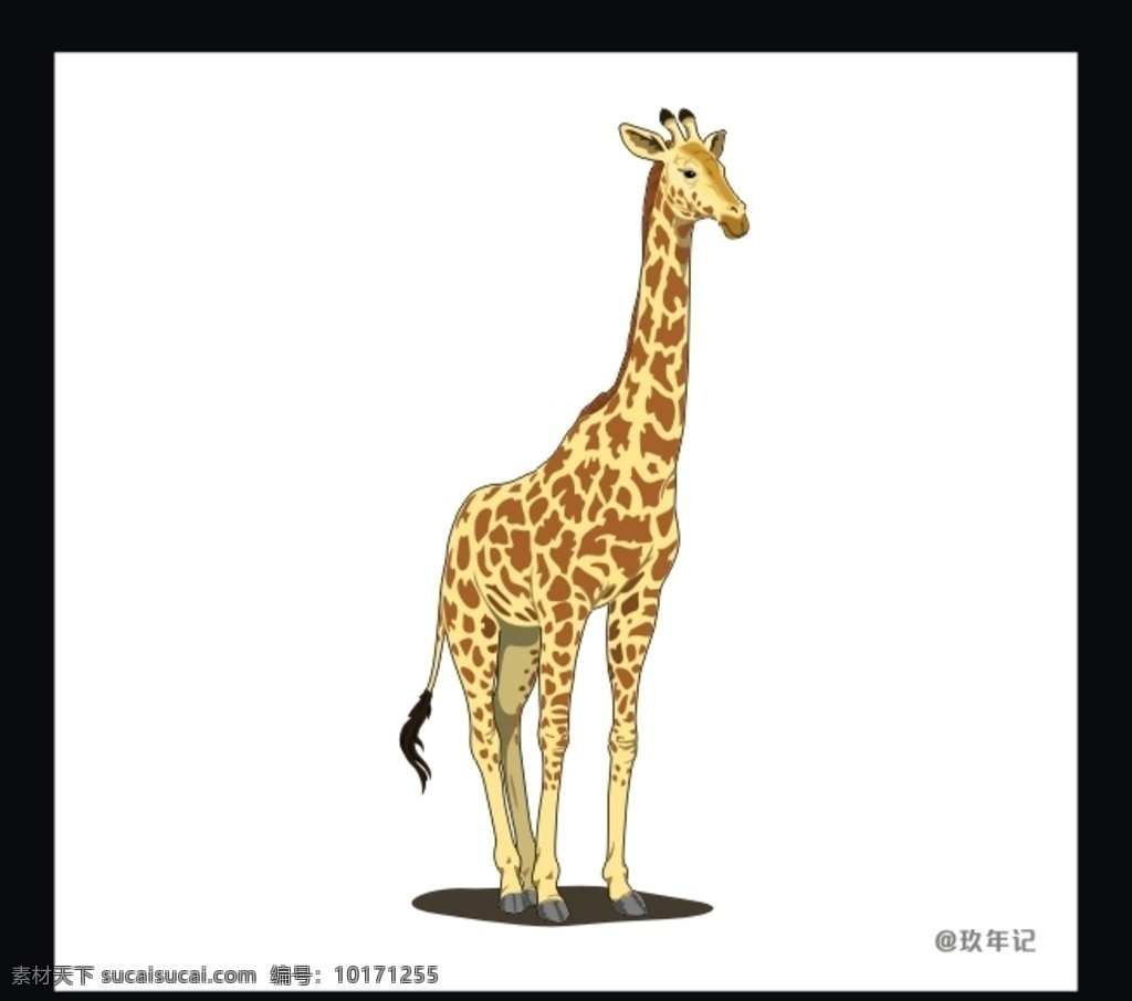 长颈鹿 高大 颈部 尾巴 动物园 草食动物 矢量 动漫动画 风景漫画