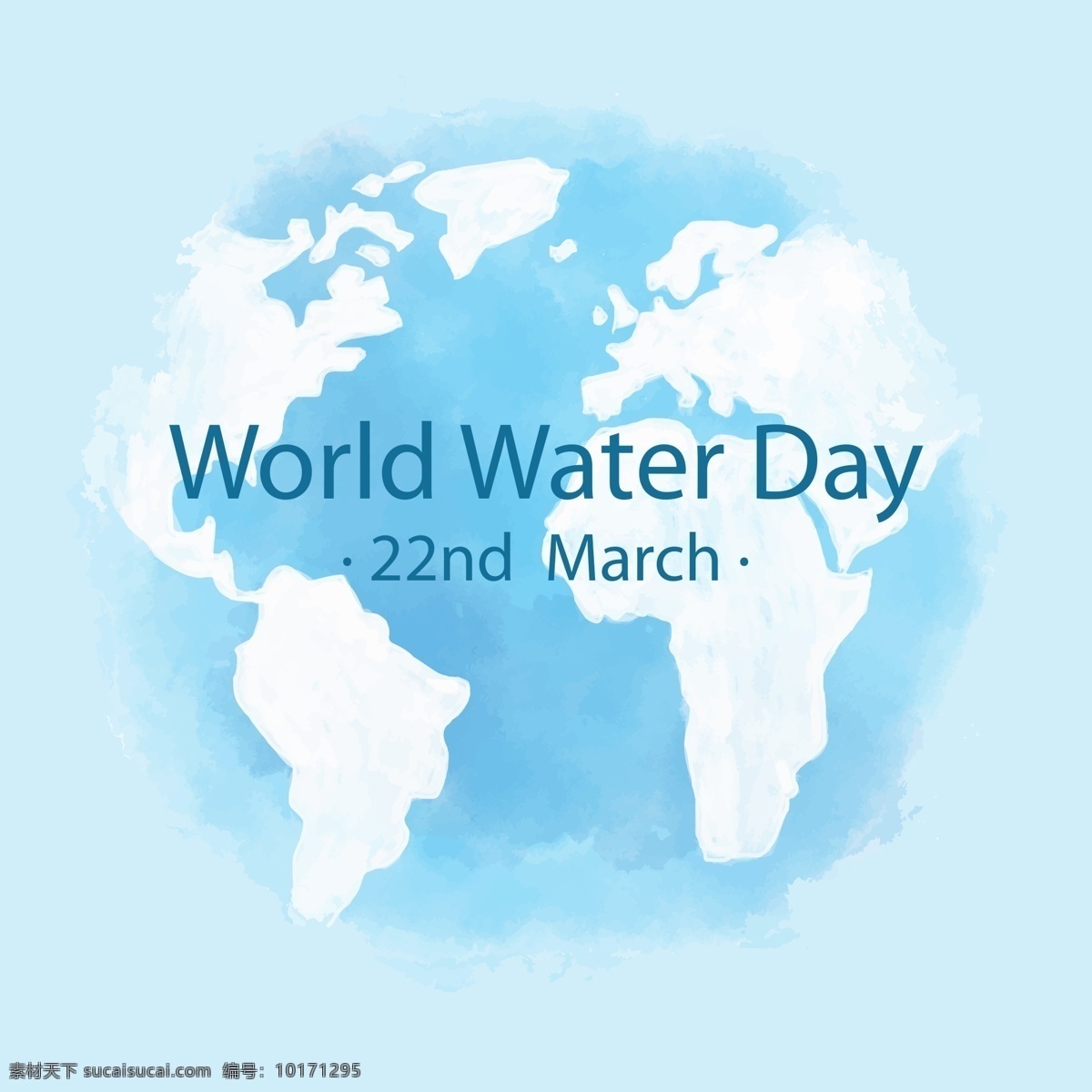 蓝色 地球 世界 水日 海报 矢量 水彩 世界水日 水 资源 商务金融 商业插画