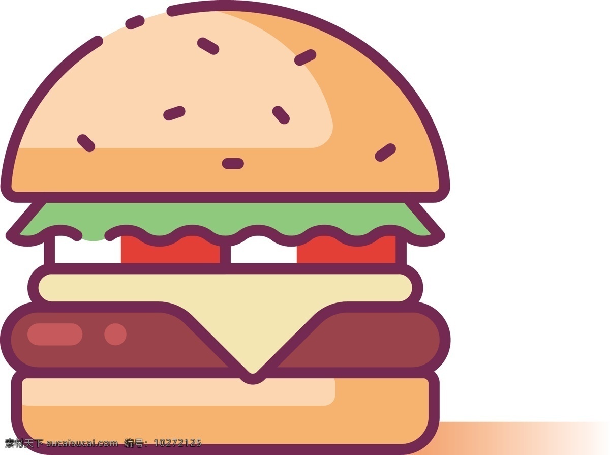 汉堡图标 图标 汉堡 汉堡包 食物图标 线性 线性图标 美食 美食图标 汉堡icon icon 食物icon 标志图标 其他图标